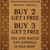 Handmade Moroccan Brown Leather Sandals – Cross Strap Flat Slides Women