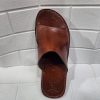 Handmade Moroccan Leather Sandals For Men – Traditional Brown Slides | Artisan Open Toe Slip-on Slippers | Flat Rustic Shoes For Comfort
