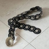 Vintage Moroccan Leather Concho Belt – Wide Studded Waist Belt For Women Halloween