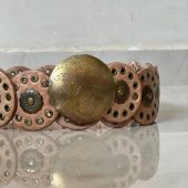 Leather Concho Belt 107 Cm (42.1 In) – Vintage Medieval Waist Belt Gift For Women